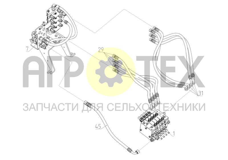 Чертеж Гидравлика задней рамы (2375.46.00.540-02)